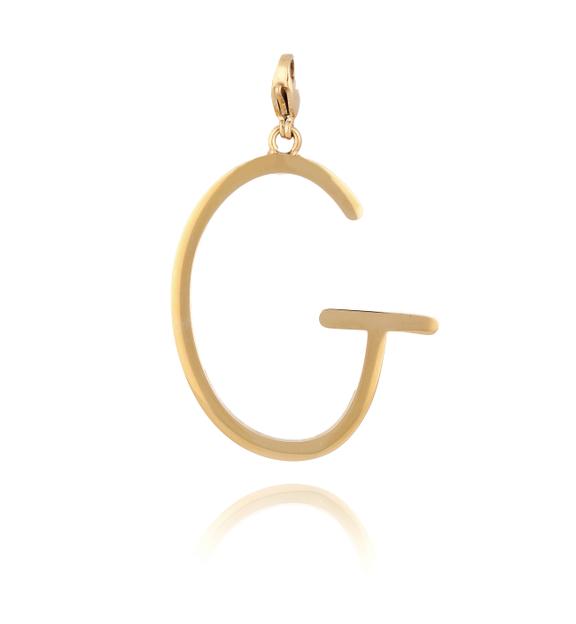 Zawieszka ze stali szlachetnej złota literka G Alphabet NAT0053