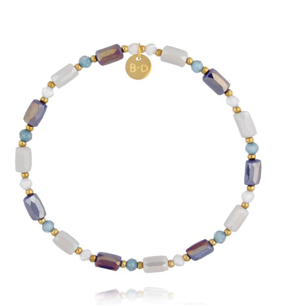 Bransoletka z opalizujących szklanych kryształków BTW3598