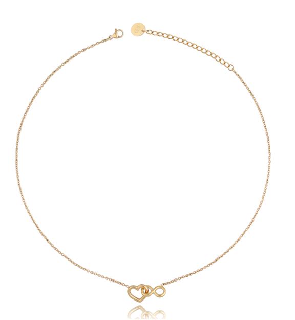 Naszyjnik złoty serce i nieskończoność NSA0202
