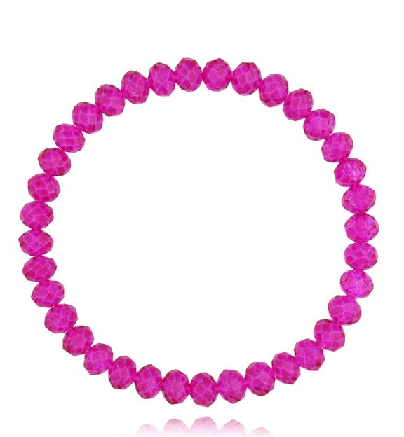 Bransoletka z fuksjowymi kryształkami Luminous Crystal 6 mm BCY0282