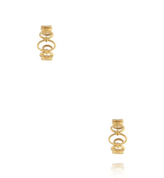 Nausznice złote z okrągłymi motywami KSY0584