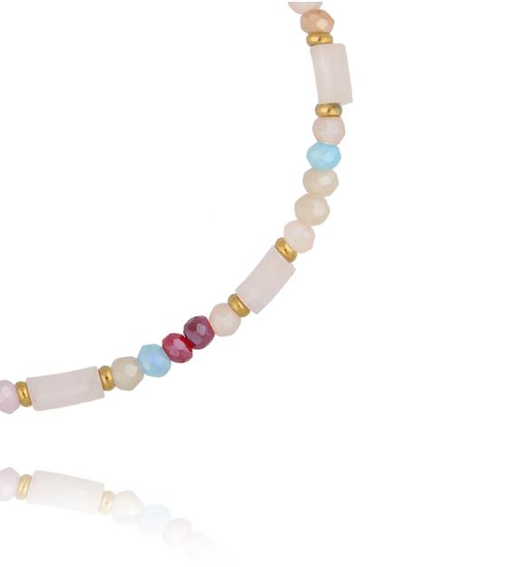 Bransoletka w pastelowych barwach z akcentem czerwieni BSC2352