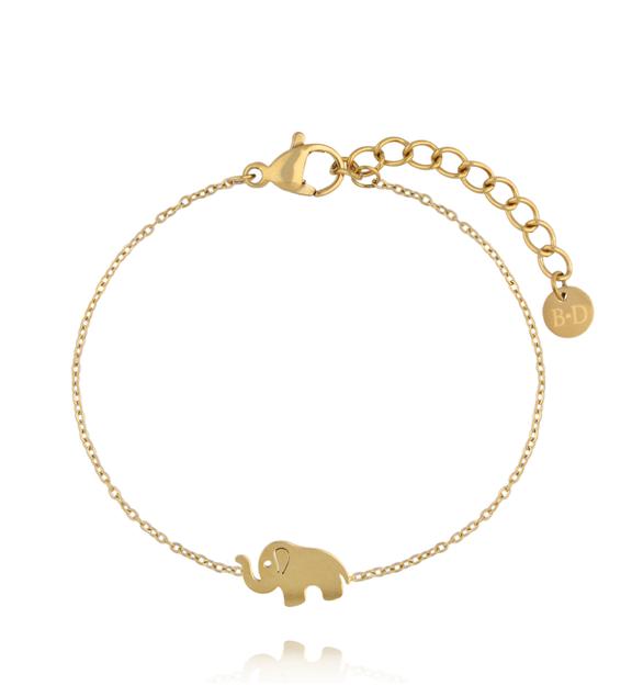 Bransoletka dla córki ze słonikiem w złotym kolorze BSY0550