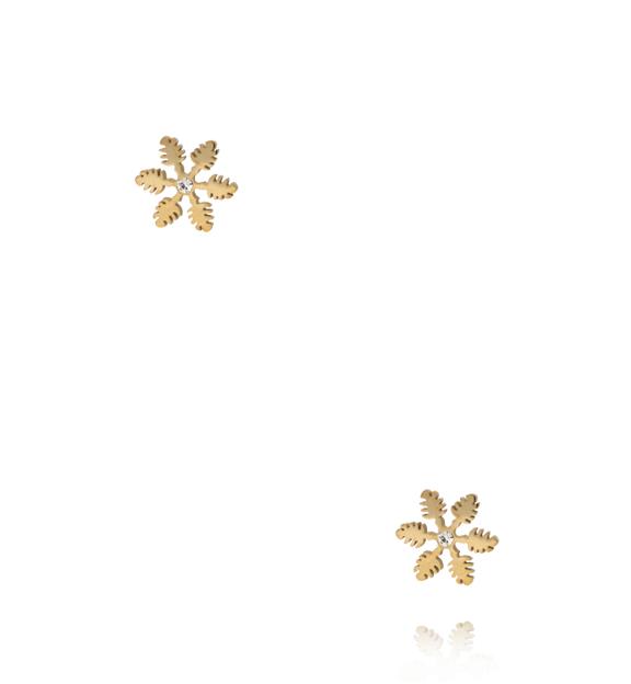 Kolczyki złote w kształcie śnieżynki KSY0588