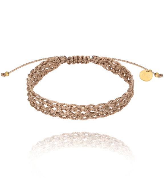 Bransoletka pleciona złoty miedziany Braided BSC1927