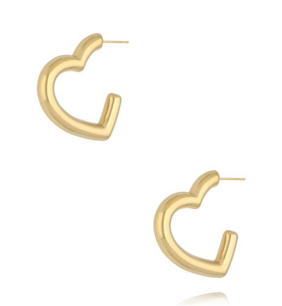 Kolczyki serca dmuchane złote KSY0606