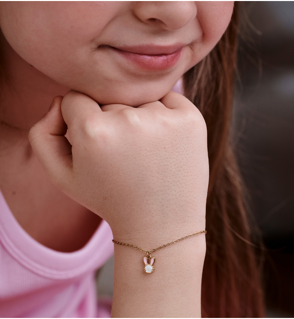 Bransoletka z emaliowanym króliczkiem BSY0573