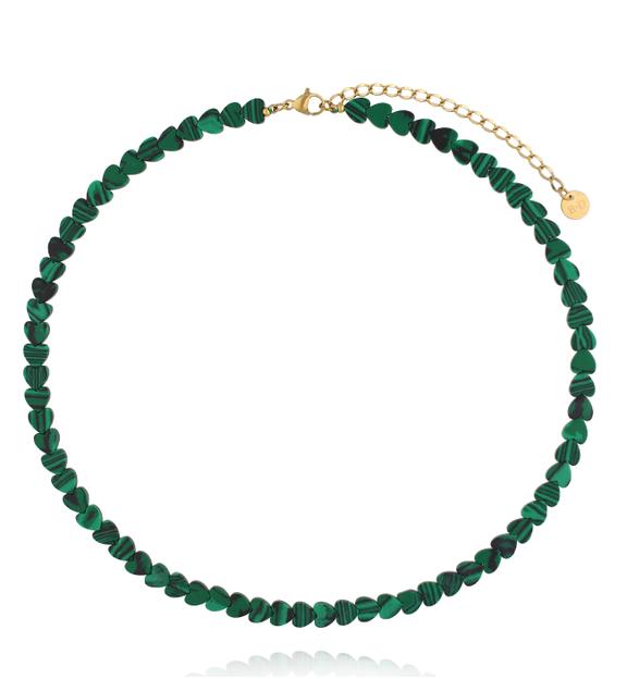 Naszyjnik z malachitu – serca NTW1654