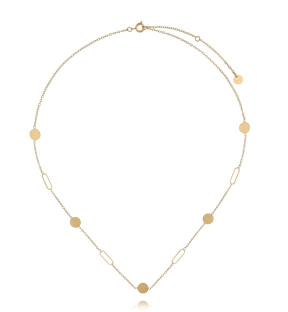 Naszyjnik z geometrycznymi elementami złoty NEA0066