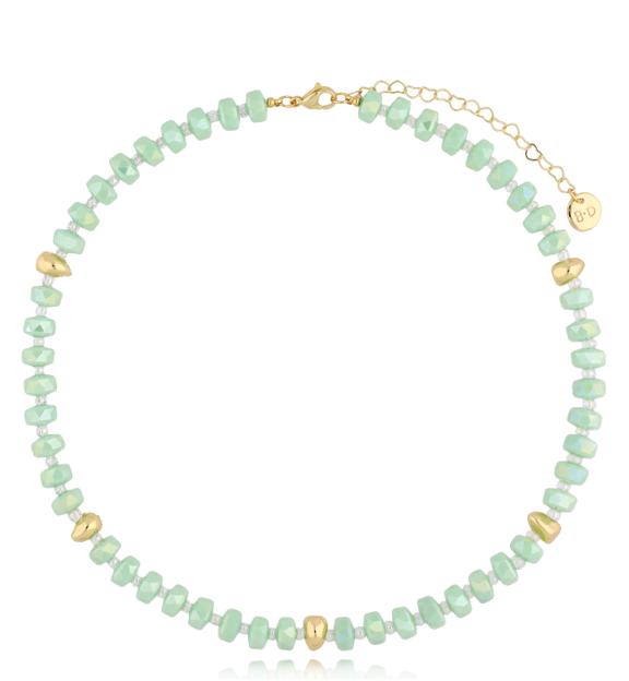 Naszyjnik z zielonymi kryształkami Clear Sky NCY0047