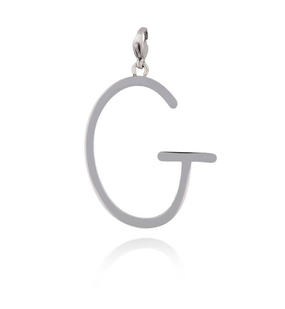 Zawieszka ze stali szlachetnej srebrna literka G Alphabet NAT0037