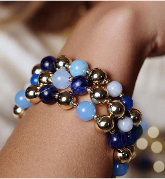 Zestaw trzech bransoletek w odcieniach błękitu BSC2347