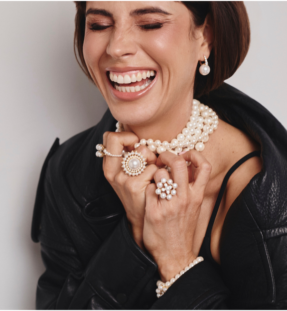 Pierścionek z perłami złoty PPE0112