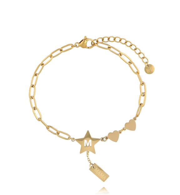 Bransoletka z serduszkami i zawieszką „Mama” BEA0105