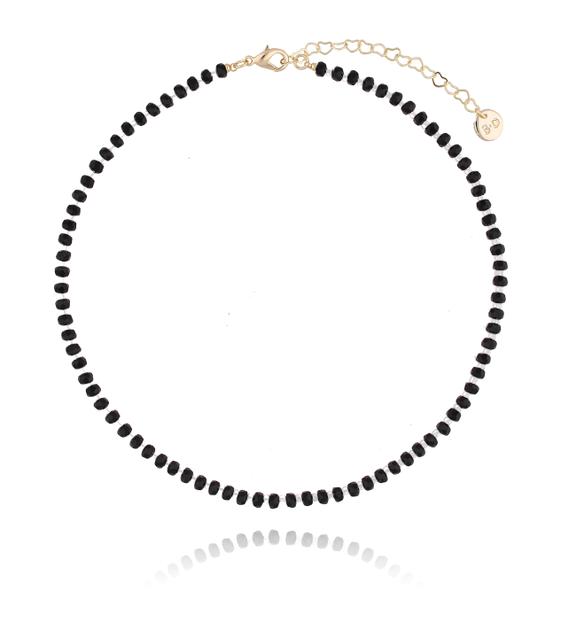 Naszyjnik z czarnymi kryształkami NTW0065