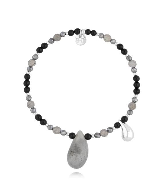 Bransoletka z labradorytami i łezką Nature's Tears BSC2112