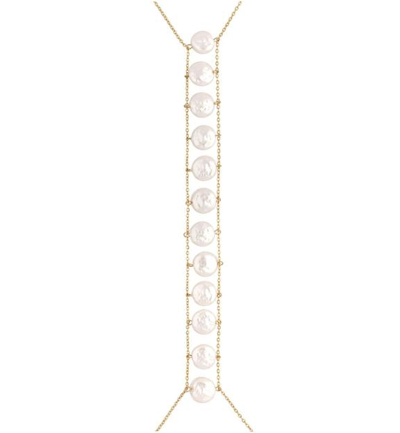 Naszyjnik na ciało z perłami body chain Trinidad NSA0583