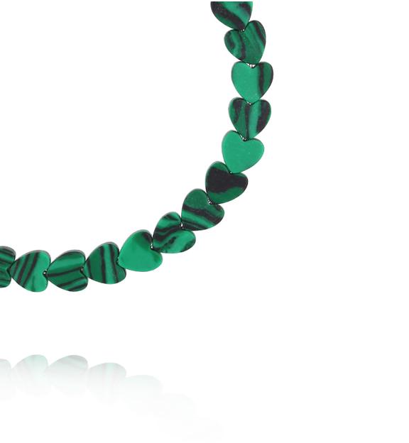 Bransoletka z sercami- malachity BTW3739