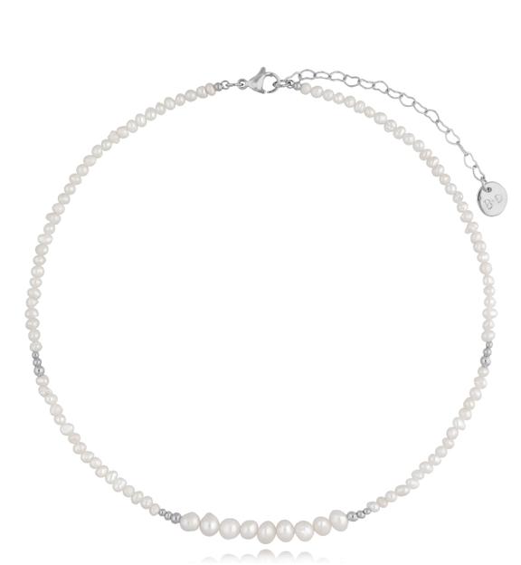 Naszyjnik srebrny z perełek White Sea NPE0038