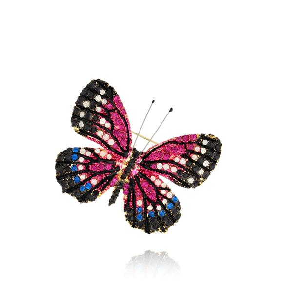 Broszka z kolorowym motylem Papillon BRPI0005