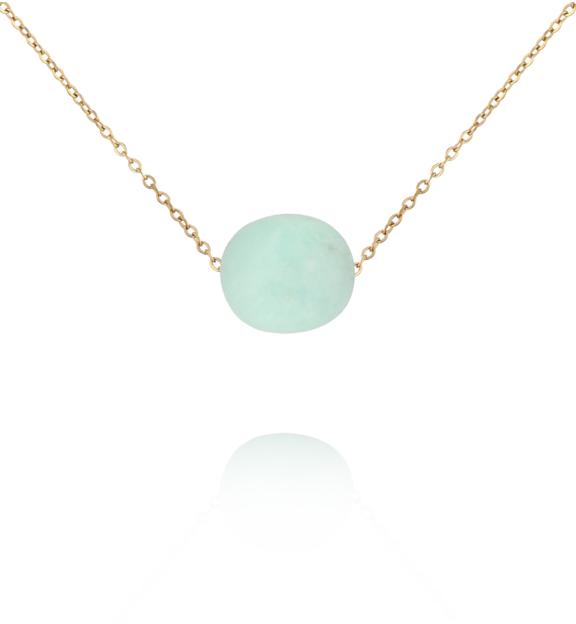 Naszyjnik z jadeitem na delikatnym łańcuszku NLB0345