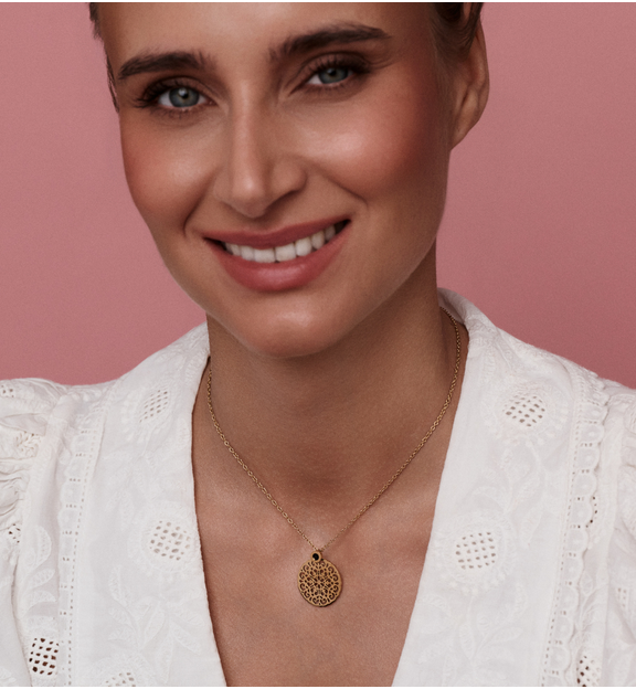 Naszyjnik z rozetką złoty Stine NSA0792