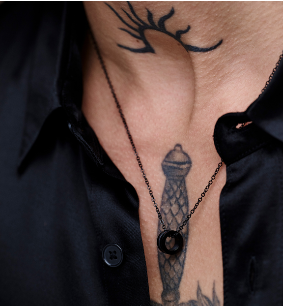 Naszyjnik męski czarny Moldof NMITC0128