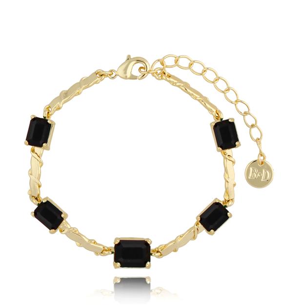 Bransoletka z czarnymi kryształkami Five BSS0039