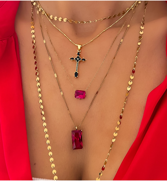 Naszyjnik z czarnym krzyżykiem Wenda NRG0385