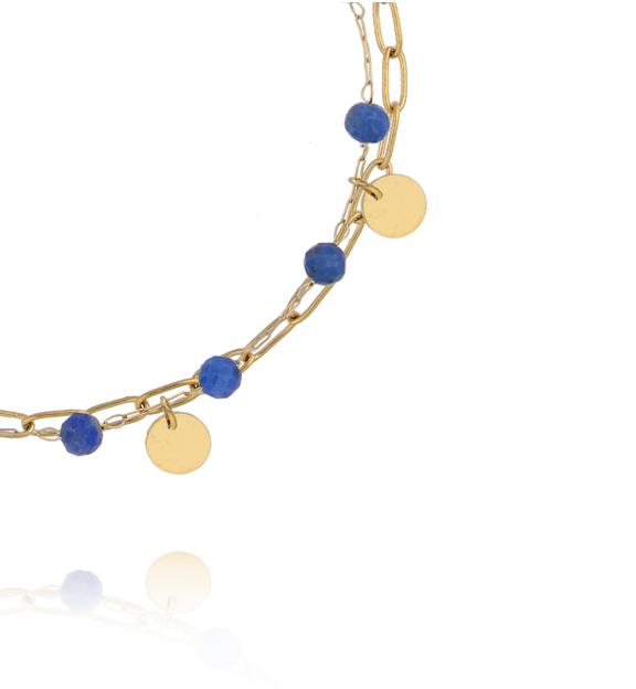 Bransoletka z lapisem lazuli złota BEA0041