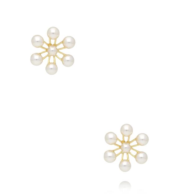 Kolczyki perłowe w kształcie kwiatu KPE0208