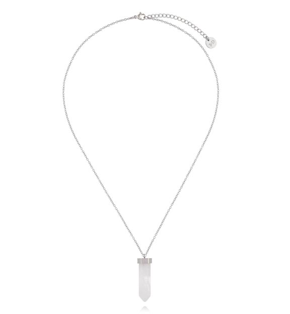 Naszyjnik z kwarcem na srebrnym łańcuszku NLB0372