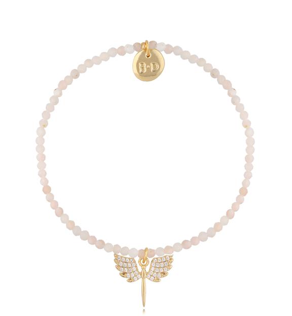Bransoletka z różowymi opalami i skrzydłami Lifestyle BTW1262