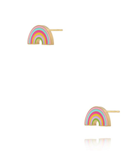 Kolczyki tęcze z kolorową emalią KSY0685