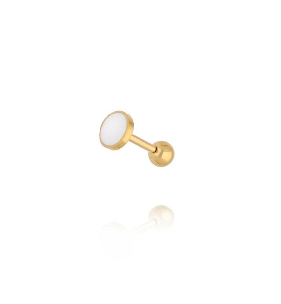 Kolczyk piercing białe kółeczka KSA2420
