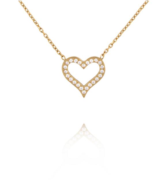 Naszyjnik z sercem i cyrkoniami NSY0901