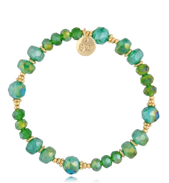 Bransoletka z zielonymi kryształkami Clear Sky BCY0071