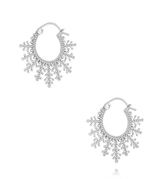 Kolczyki śnieżynki srebrne KSA2224