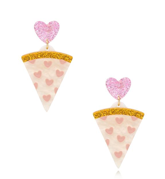 Kolczyki z pizzą i serduszkami Pizza Lover KZA0207