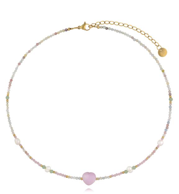 Naszyjnik z morganitami i kunzytami NPA1540