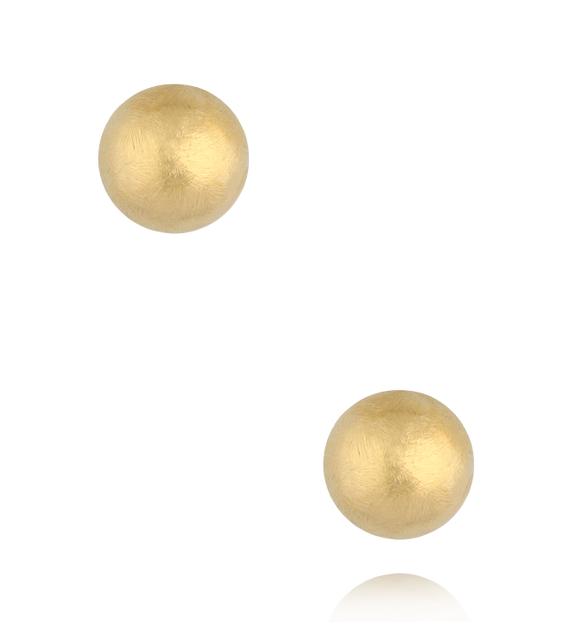 Kolczyki półkola złote matowe szczotkowane KSY0633