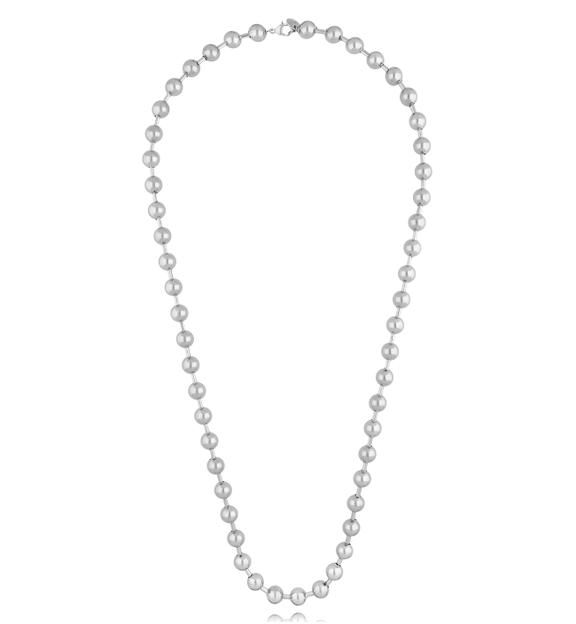 Naszyjnik z kulkami długi srebrny długi NSA1330