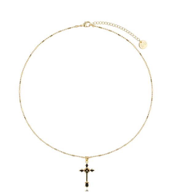 Naszyjnik z czarnym krzyżykiem Wenda NRG0385