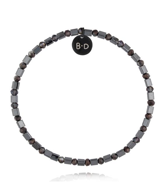 Bransoletka z hematytów i szklanych kryształków BTW3644
