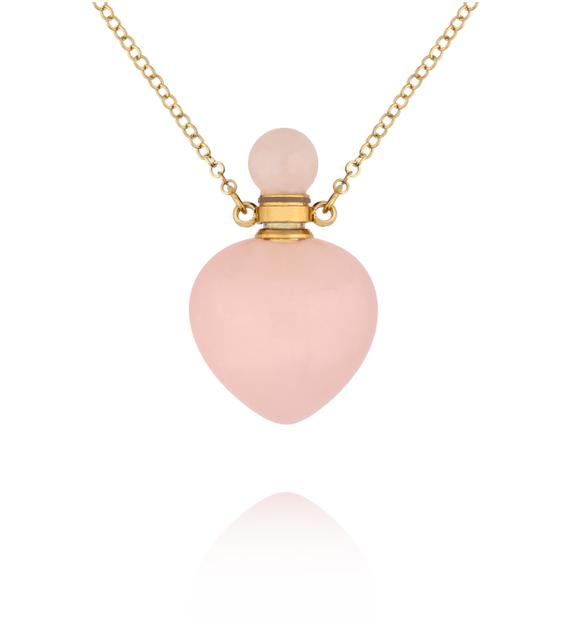 Naszyjnik z perfumetką z różowego kwarcu NLB0359