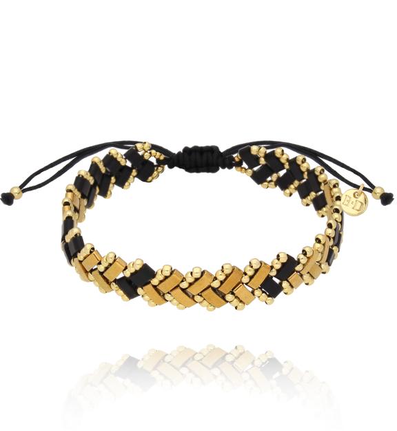 Bransoletka czarno złota Harmony BSC2038