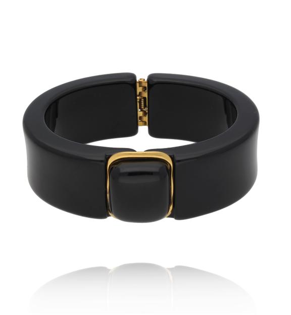 Bransoletka w głębokiej czerni z prostokątnym zapięciem BEU0010