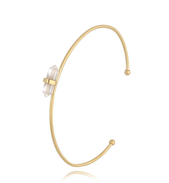 Bransoletka obręcz z kryształem górskim Shelly BLB0161