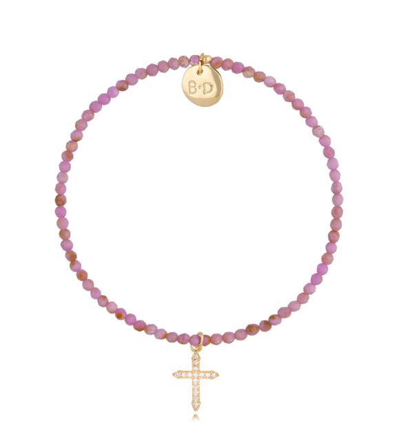 Bransoletka z fosfosyderytami i krzyżykiem Lifestyle BTW1120