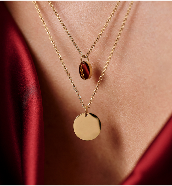 Naszyjnik złoty z dyskami French Girl NSA0794